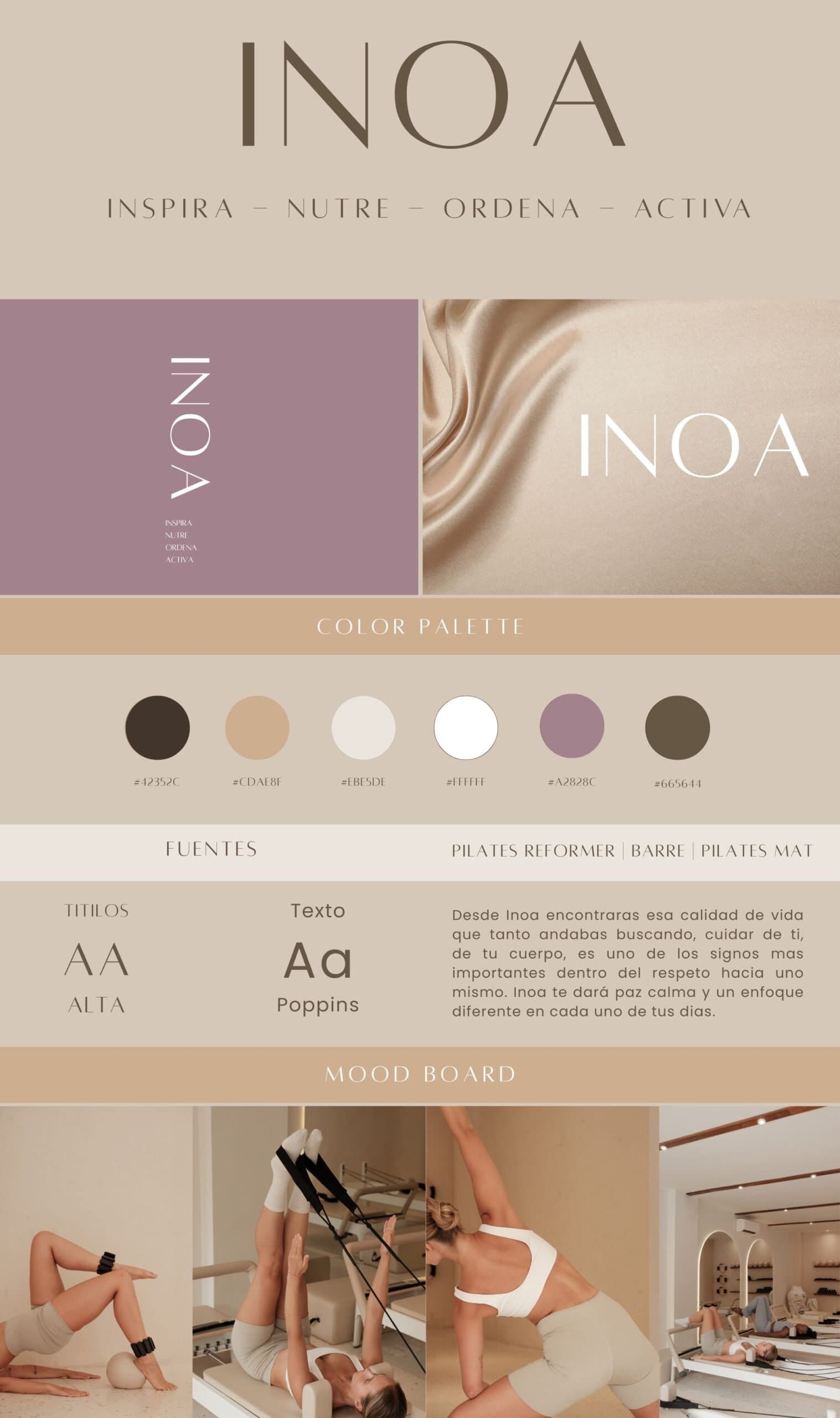 Brand board: logo, colour palette, typefaces and mood images