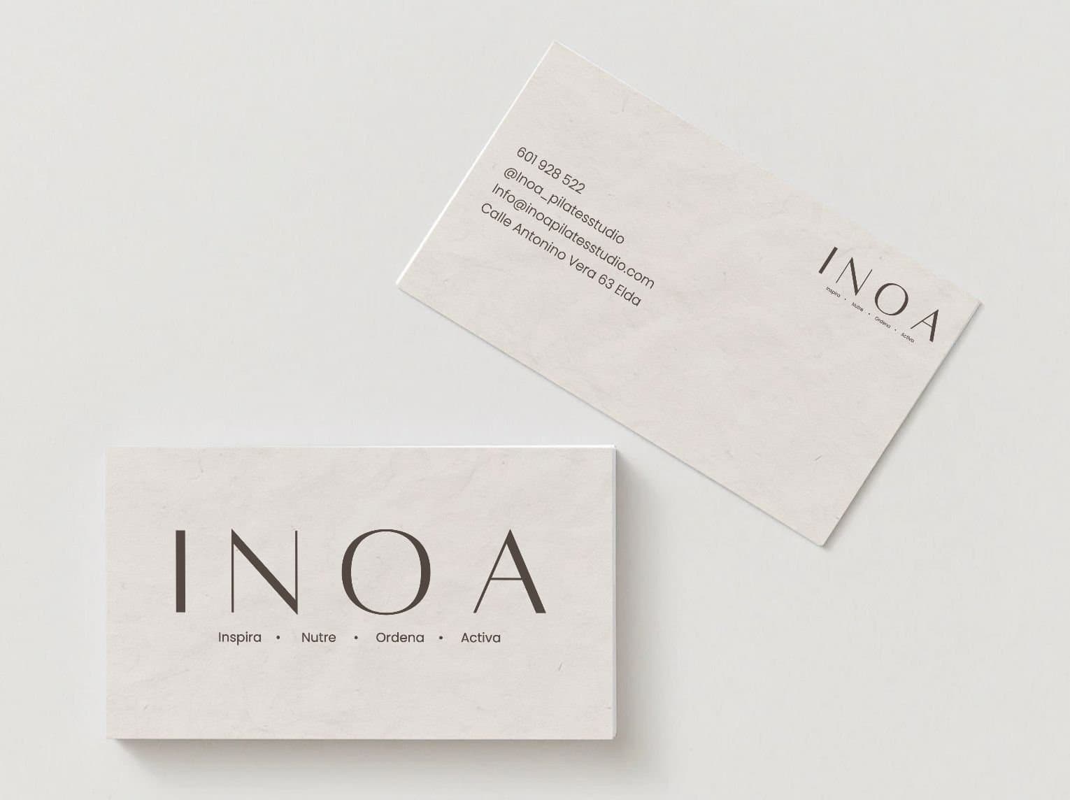 Business cards printed on textured paper